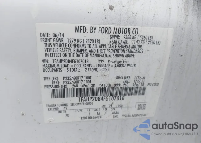 1FAHP2D84FG107018: 44309864