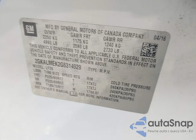 2GKALMEK2G6314929: 44309929