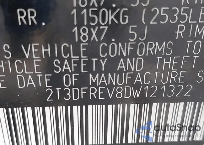 2T3DFREV8DW121322: 44309950