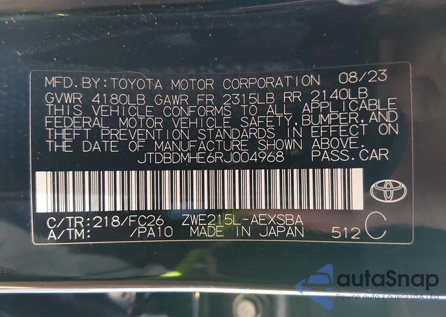 JTDBDMHE6RJ004968: 44309990