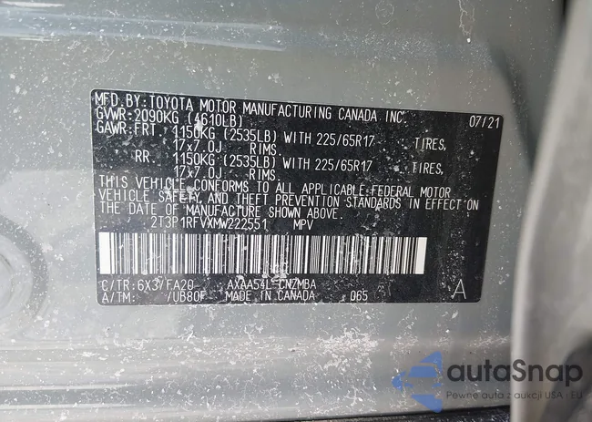 2T3P1RFVXMW222551: 44311058