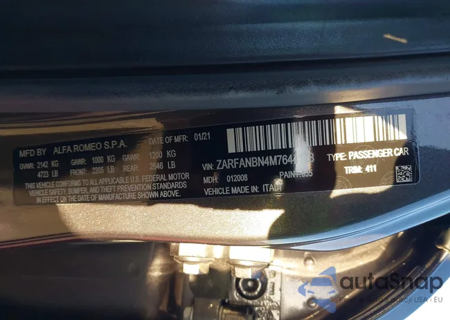 ZARFANBN4M7644178: 44311061