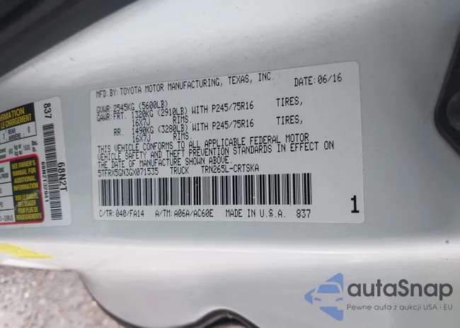 5TFRX5GN3GX071535: 44311065