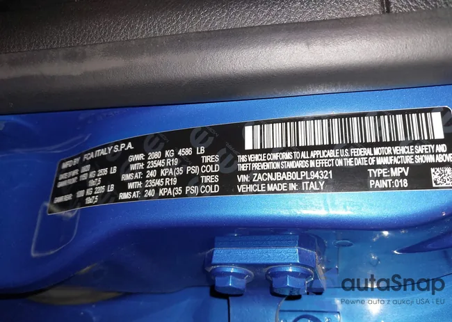 ZACNJBAB0LPL94321: 44311100