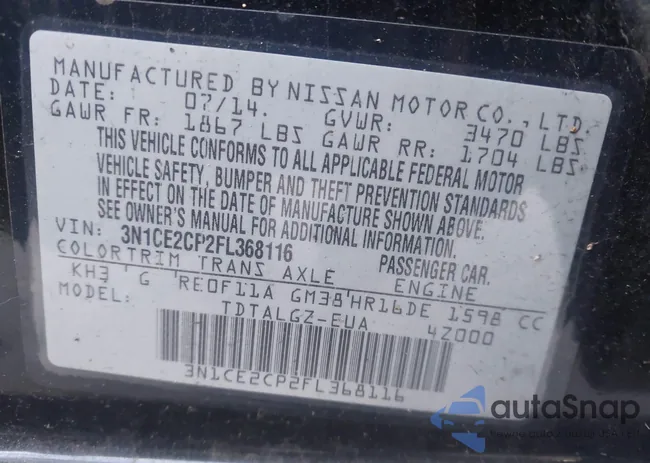 3N1CE2CP2FL368116: 44311121