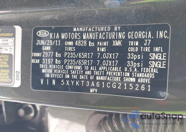 5XYKT3A61CG215261: 44311136