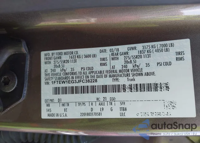 1FTEW1EG3JFC38228: 44311149