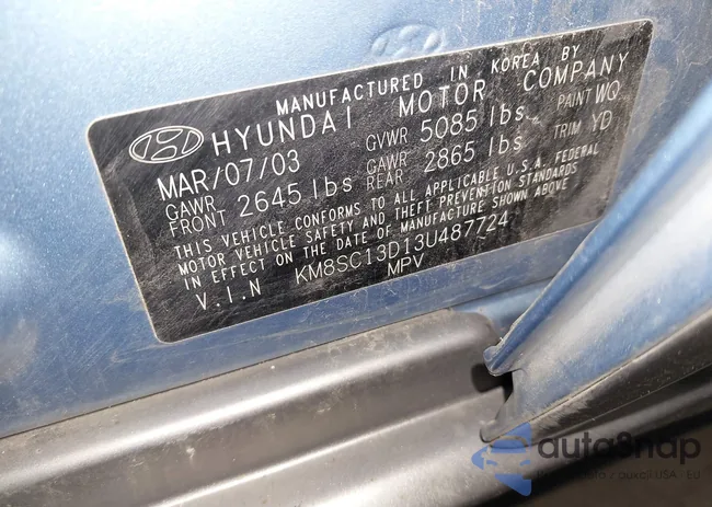 KM8SC13D13U487724: 44311185