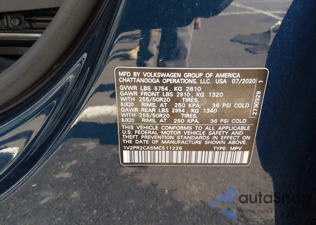 1V2PR2CA5MC511226: 44311200