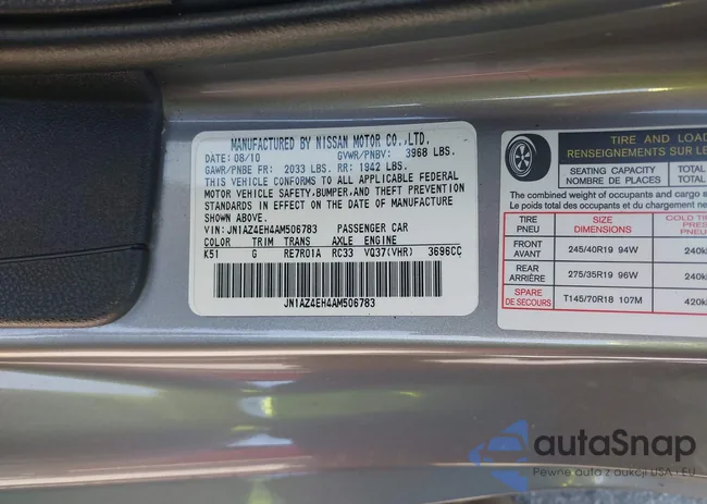 JN1AZ4EH4AM506783: 44311203