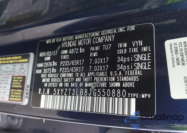 5XYZT3LB8JG550880: 44311222