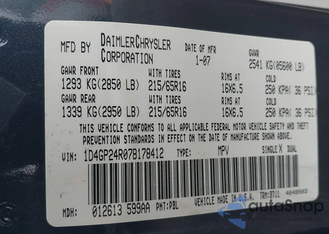 1D4GP24R07B178412: 44311255