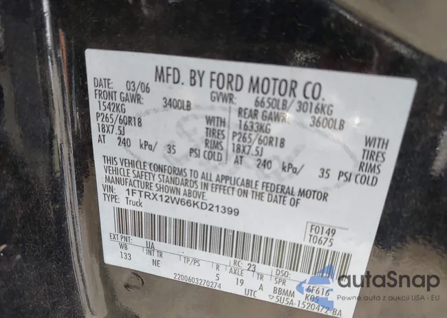 1FTRX12W66KD21399: 44311267