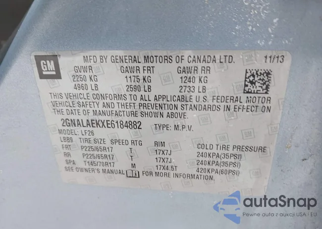 2GNALAEKXE6184882: 44311305