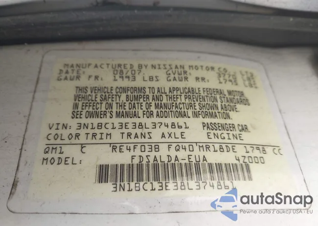 3N1BC13E38L374861: 44311309