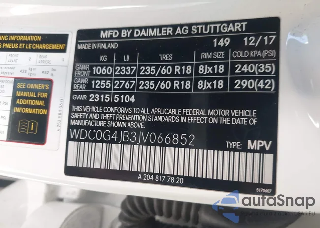 WDC0G4JB3JV066852: 44311361