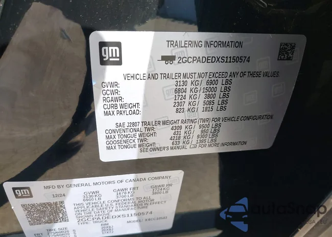 2GCPADEDXS1150574: 44311557