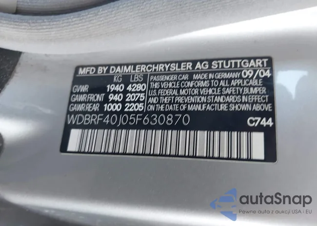 WDBRF40J05F630870: 44310635