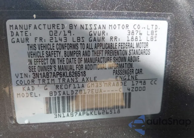 3N1AB7AP6KL626518: 44310730