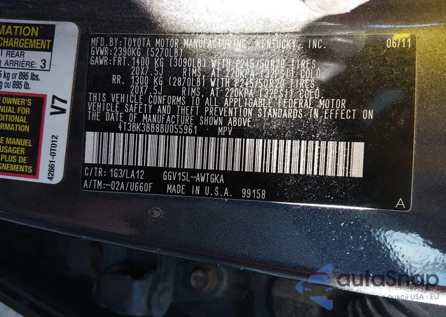 4T3BK3BB8BU055961: 44310747