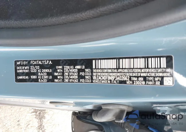 ZACNDFBN8P3A02662: 44312076