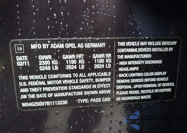 W04GZ5GV7B1113230: 44312177