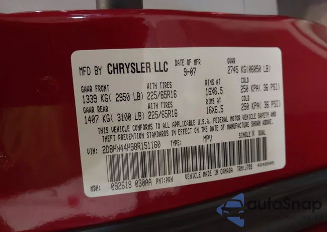 2D8HN44H98R151160: 44312223