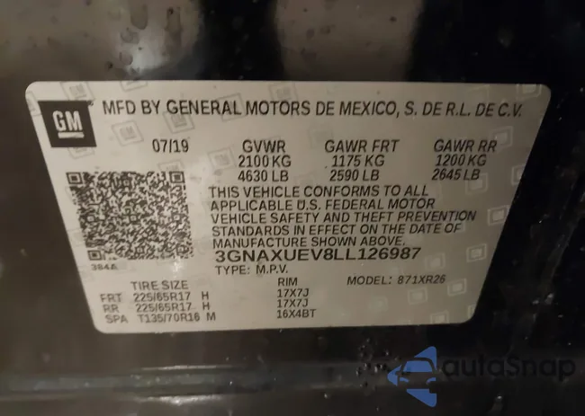 3GNAXUEV8LL126987: 44312315