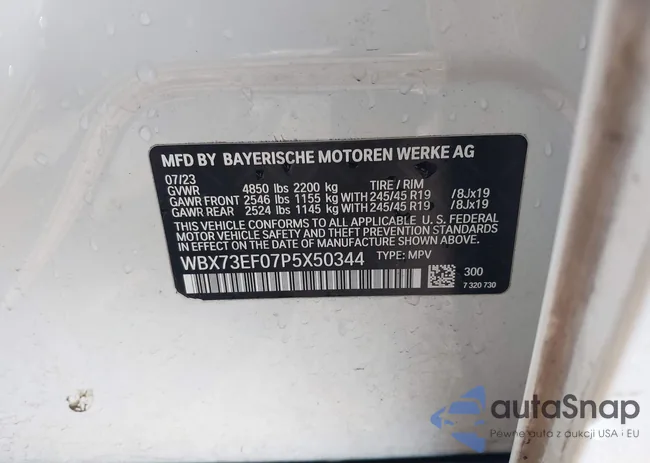 WBX73EF07P5X50344: 44312341