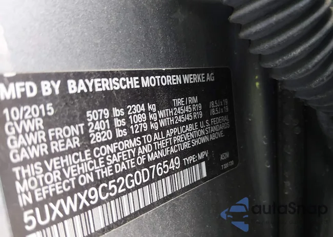 5UXWX9C52G0D76549: 44312381