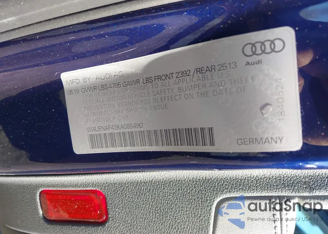 WAUENAF42KA085490: 44312441