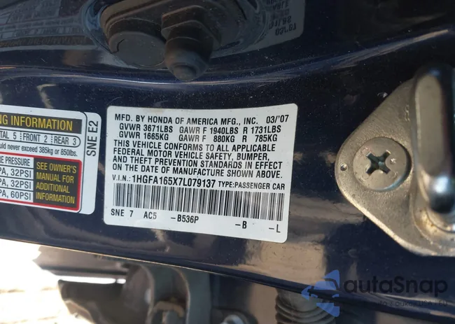 1HGFA165X7L079137: 44312501