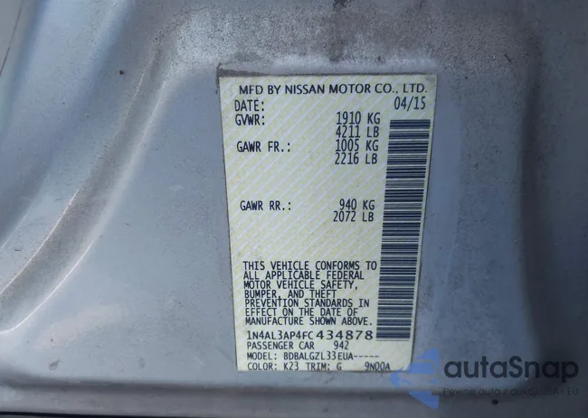 1N4AL3AP4FC434878: 44312505