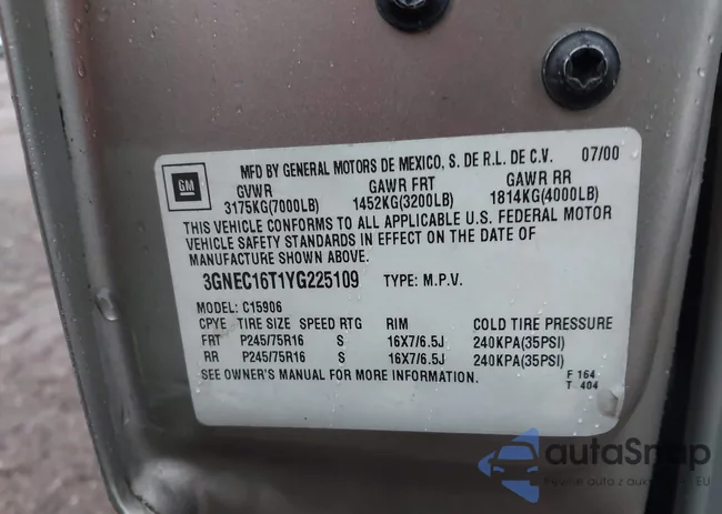 3GNEC16T1YG225109: 44312592