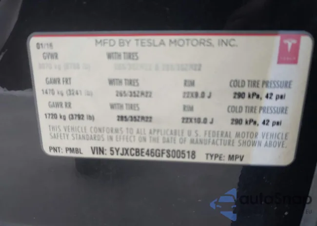 5YJXCBE46GFS00518: 44311738