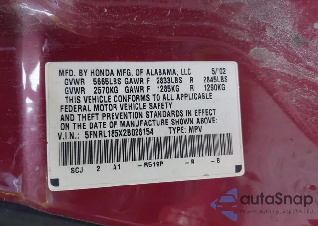 5FNRL185X2B028154: 44311883
