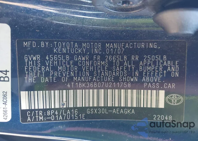 4T1BK36B07U211758: 44311908