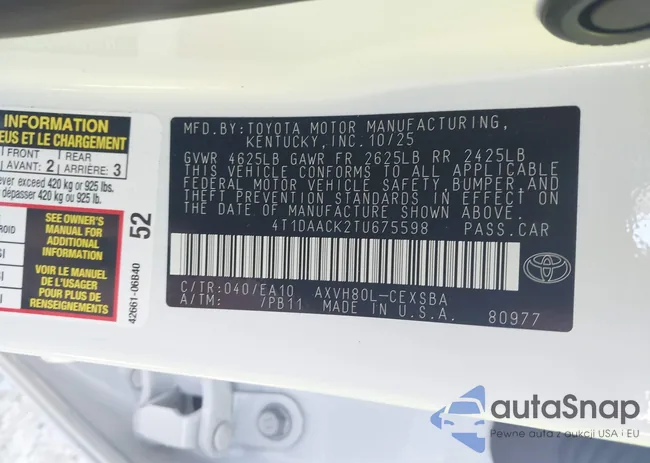 4T1DAACK2TU675598: 44311978