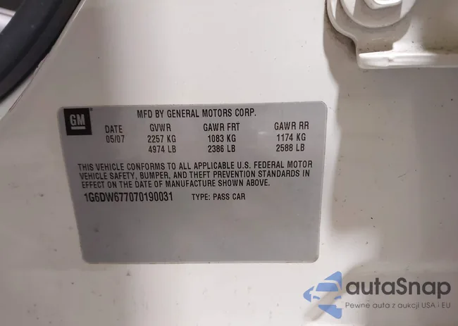 1G6DW677070190031: 44313001