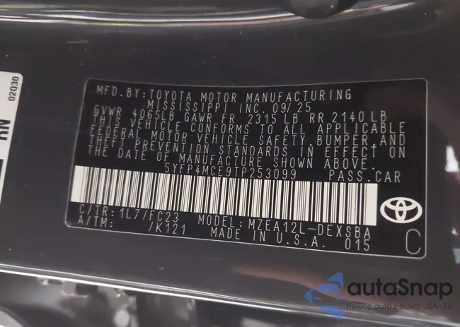 5YFP4MCE9TP253099: 44313211