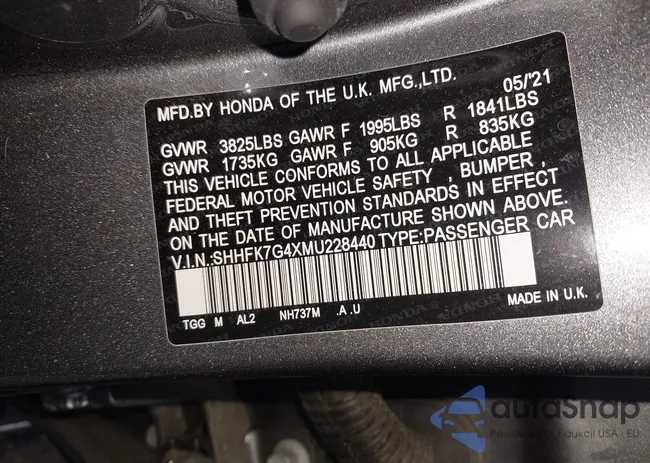 SHHFK7G4XMU228440: 44313250