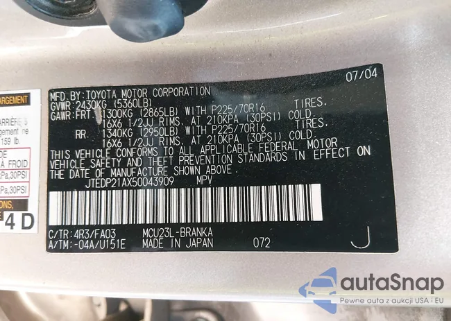 JTEDP21AX50043909: 44313280