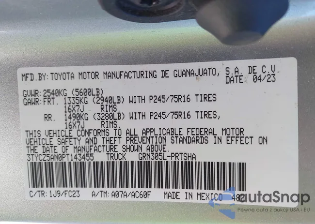 3TYCZ5AN0PT143455: 44313287