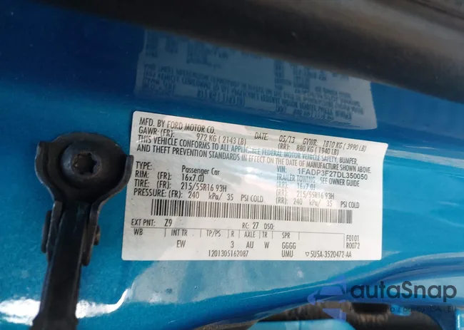 1FADP3F27DL350050: 44313301