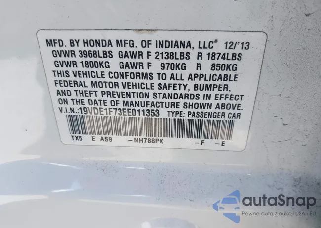 19VDE1F73EE011353: 44313314