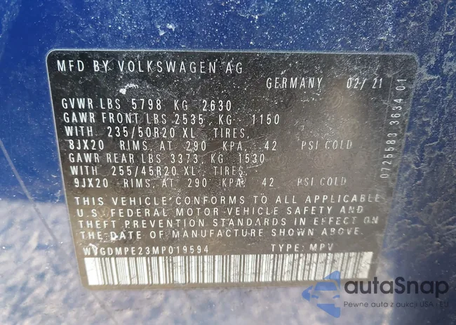 WVGDMPE23MP019594: 44313327