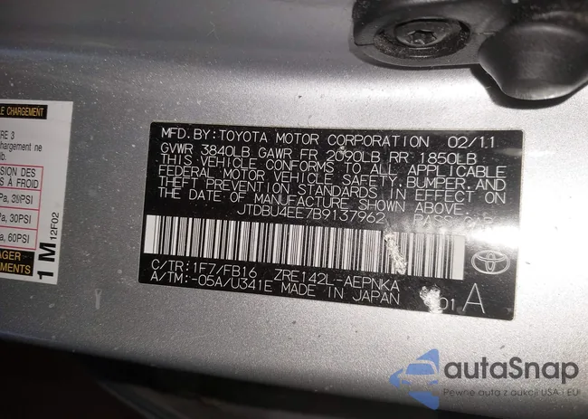 JTDBU4EE7B9137962: 44313387