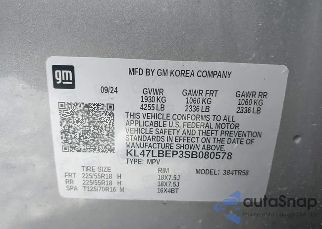 KL47LBEP3SB080578: 44313472