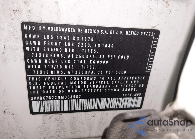 3VVRX7B22NM064587: 44312631