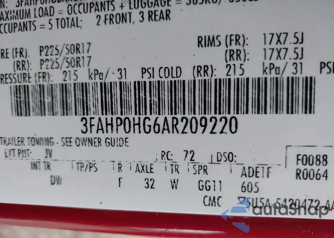 3FAHP0HG6AR209220: 44312655